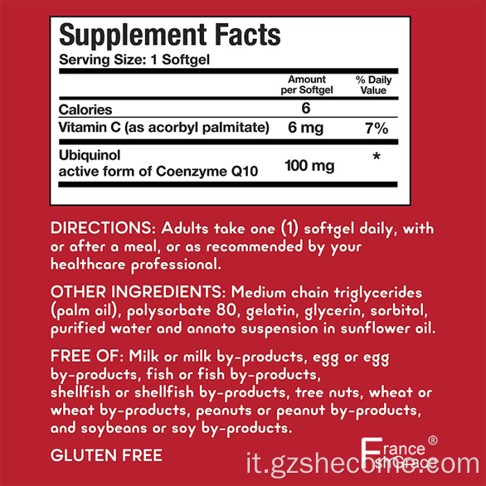 Coq10 di alta qualità CoQ10 Supplemento Superiore CoQ10 Softgel